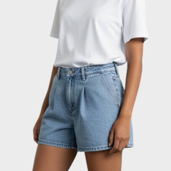 Shein Womens Large Blue Denim Shorts - Picture 1 of 9